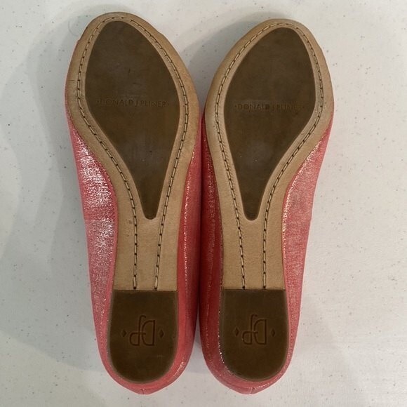 Donald J Pliner Pink Sonnet Demi-Wedge Flats Jeweled Peep Toe Shimmer Barbiecore - Picture 6 of 16